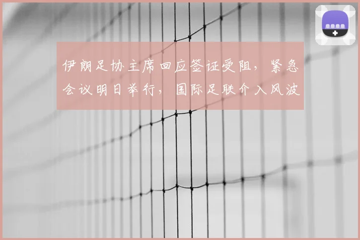 伊朗足协主席回应签证受阻，紧急会议明日举行，国际足联介入风波最新进展
